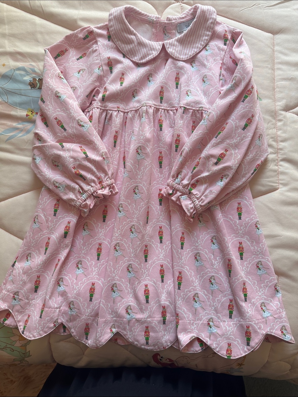 Ishtex boutique pink  Nutcracker Print Girls' Dress